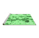 Sideview of Machine Washable Abstract Emerald Green Modern Area Rugs, wshabs926emgrn