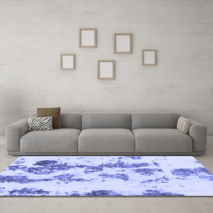 Machine Washable Abstract Blue Modern Rug in a Living Room, wshabs926blu