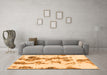 Machine Washable Abstract Orange Modern Area Rugs in a Living Room, wshabs926org