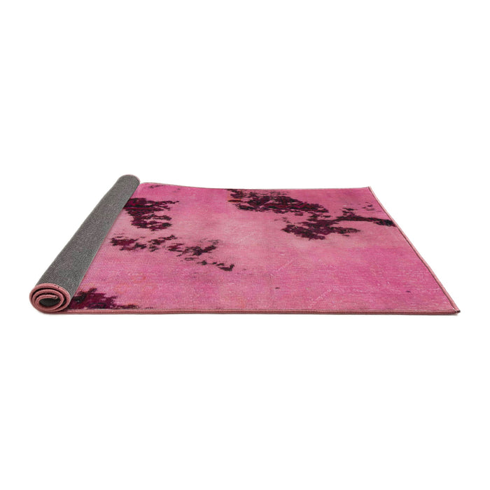 Sideview of Abstract Pink Modern Rug, abs927