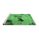 Sideview of Machine Washable Abstract Emerald Green Modern Area Rugs, wshabs927emgrn