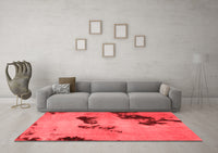 Machine Washable Abstract Red Modern Rug, wshabs927red