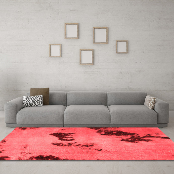 Modern Red Washable Rugs
