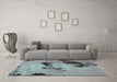 Machine Washable Abstract Turquoise Modern Area Rugs in a Living Room,, wshabs927turq