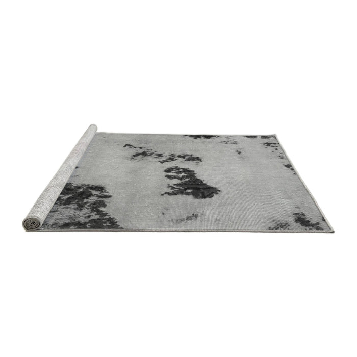 Sideview of Machine Washable Abstract Gray Modern Rug, wshabs927gry