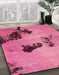 Abstract Pink Modern Rug in Family Room, abs927