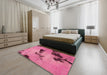 Machine Washable Abstract Pink Rug in a Bedroom, wshabs927
