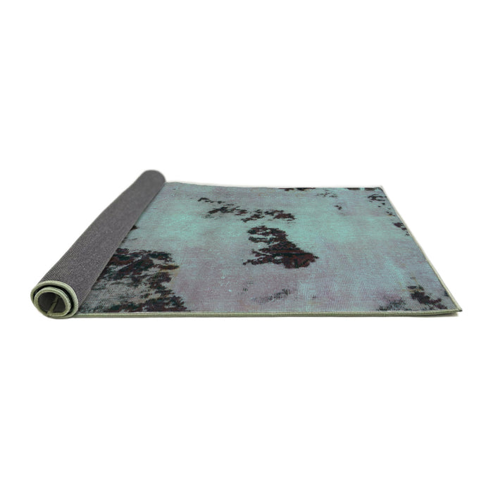 Sideview of Abstract Turquoise Modern Rug, abs927turq