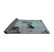 Sideview of Abstract Turquoise Modern Rug, abs927turq