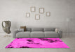 Machine Washable Abstract Pink Modern Rug in a Living Room, wshabs927pnk