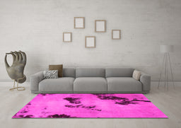 Machine Washable Abstract Pink Modern Rug in a Living Room, wshabs927pnk