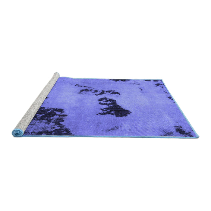 Sideview of Machine Washable Abstract Blue Modern Rug, wshabs927blu