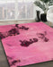 Machine Washable Abstract Pink Rug in a Family Room, wshabs927