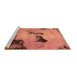 Sideview of Machine Washable Abstract Brown Modern Rug, wshabs927brn