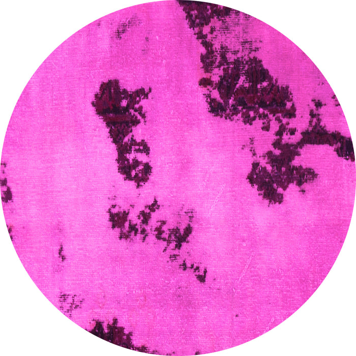 Round Machine Washable Abstract Pink Modern Rug, wshabs927pnk