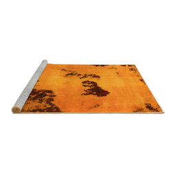 Sideview of Machine Washable Abstract Yellow Modern Rug, wshabs927yw