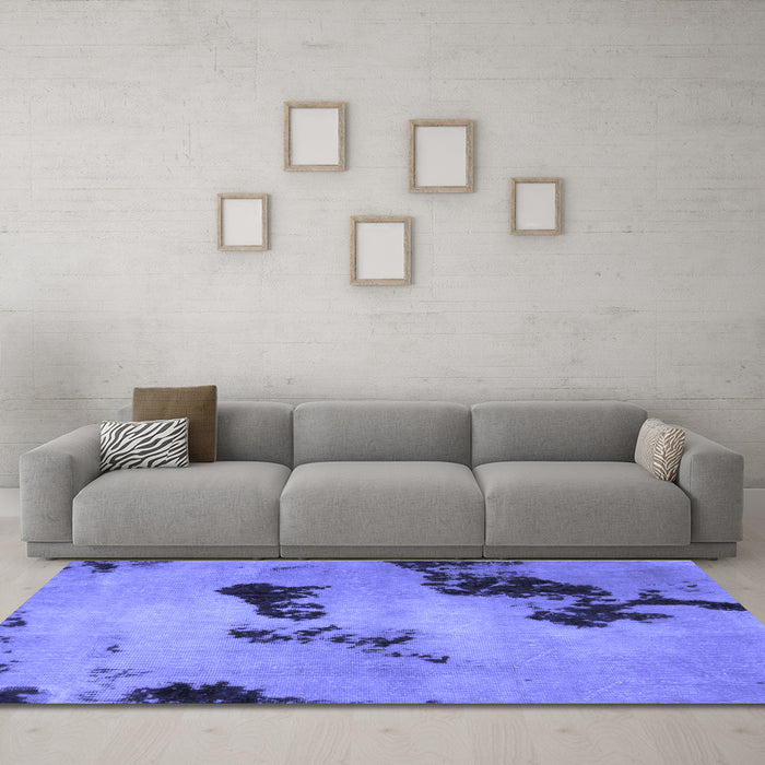 Machine Washable Abstract Blue Modern Rug in a Living Room, wshabs927blu