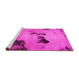 Sideview of Machine Washable Abstract Pink Modern Rug, wshabs927pnk