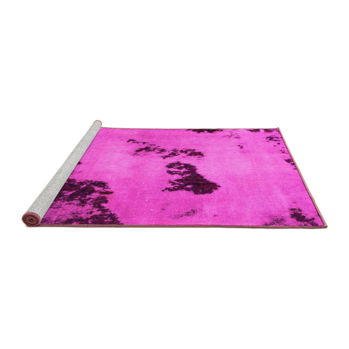 Sideview of Machine Washable Abstract Pink Modern Rug, wshabs927pnk