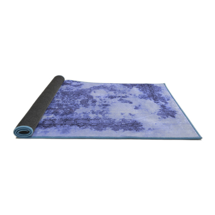 Sideview of Abstract Blue Modern Rug, abs928blu