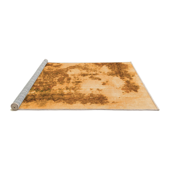 Sideview of Machine Washable Abstract Orange Modern Area Rugs, wshabs928org