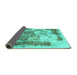 Sideview of Abstract Turquoise Modern Rug, abs928turq