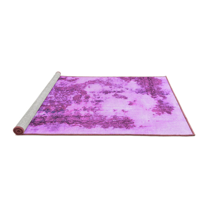 Sideview of Machine Washable Abstract Purple Modern Area Rugs, wshabs928pur