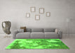 Machine Washable Abstract Green Modern Area Rugs in a Living Room,, wshabs928grn