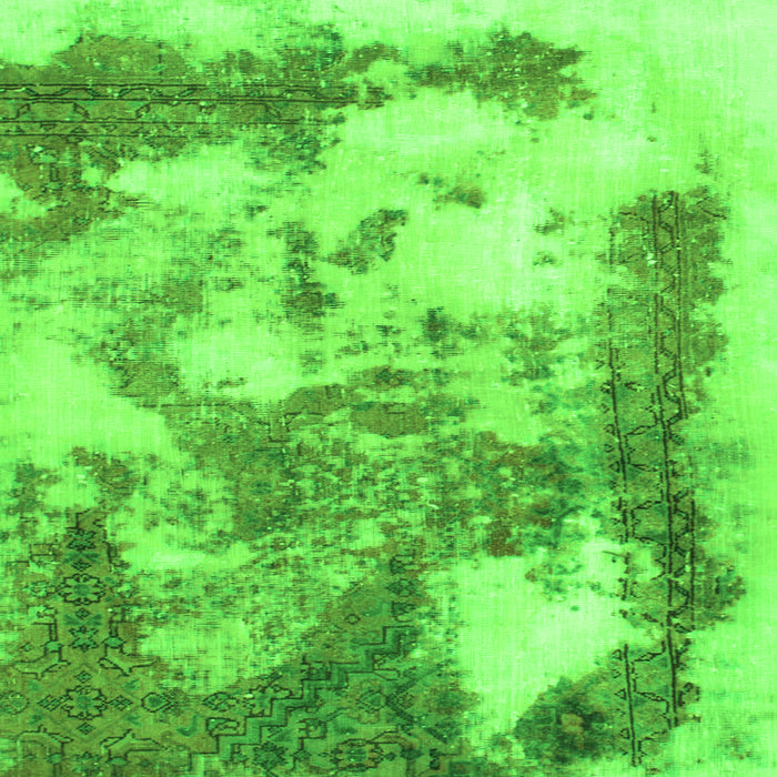 Square Abstract Green Modern Rug, abs928grn