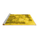 Sideview of Machine Washable Abstract Yellow Modern Rug, wshabs928yw