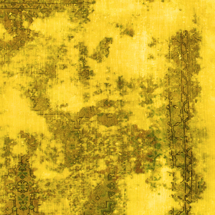 Machine Washable Abstract Yellow Modern Rug, wshabs928yw