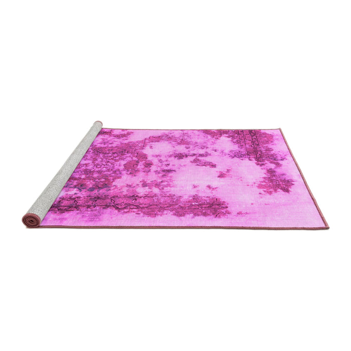 Sideview of Machine Washable Abstract Pink Modern Rug, wshabs928pnk