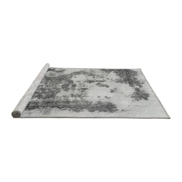 Sideview of Machine Washable Abstract Gray Modern Rug, wshabs928gry