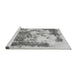 Sideview of Machine Washable Abstract Gray Modern Rug, wshabs928gry