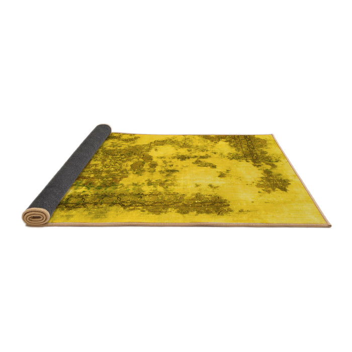 Sideview of Abstract Yellow Modern Rug, abs928yw
