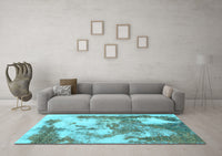 Machine Washable Abstract Light Blue Modern Rug, wshabs928lblu