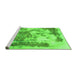 Sideview of Machine Washable Abstract Green Modern Area Rugs, wshabs928grn