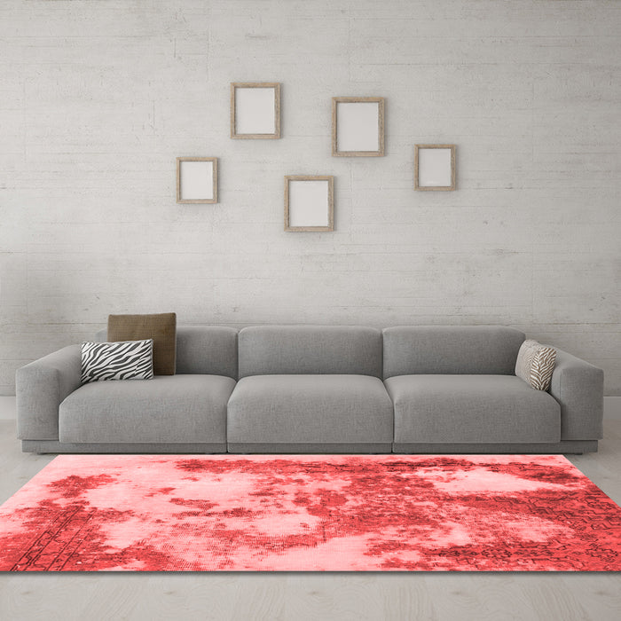 Modern Red Washable Rugs