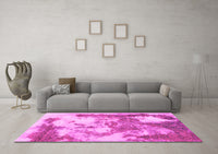 Machine Washable Abstract Pink Modern Rug, wshabs928pnk