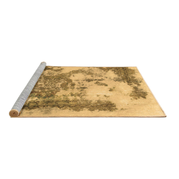 Sideview of Machine Washable Abstract Brown Modern Rug, wshabs928brn