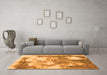 Machine Washable Abstract Orange Modern Area Rugs in a Living Room, wshabs928org