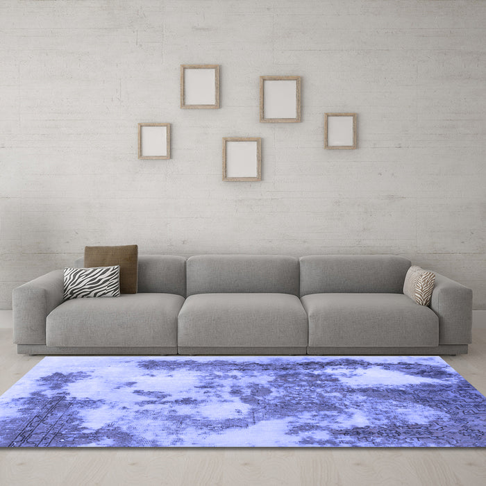 Machine Washable Abstract Blue Modern Rug in a Living Room, wshabs928blu