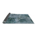 Sideview of Abstract Columbia Blue Modern Rug, abs929