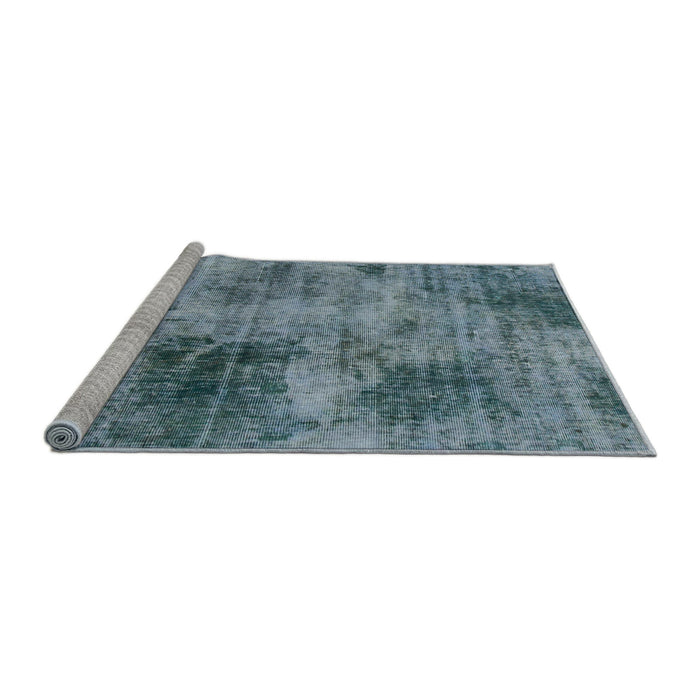 Sideview of Machine Washable Abstract Columbia Blue Rug, wshabs929