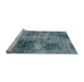 Sideview of Machine Washable Abstract Columbia Blue Rug, wshabs929
