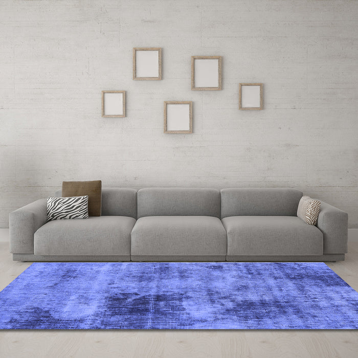 Machine Washable Abstract Blue Modern Rug in a Living Room, wshabs929blu