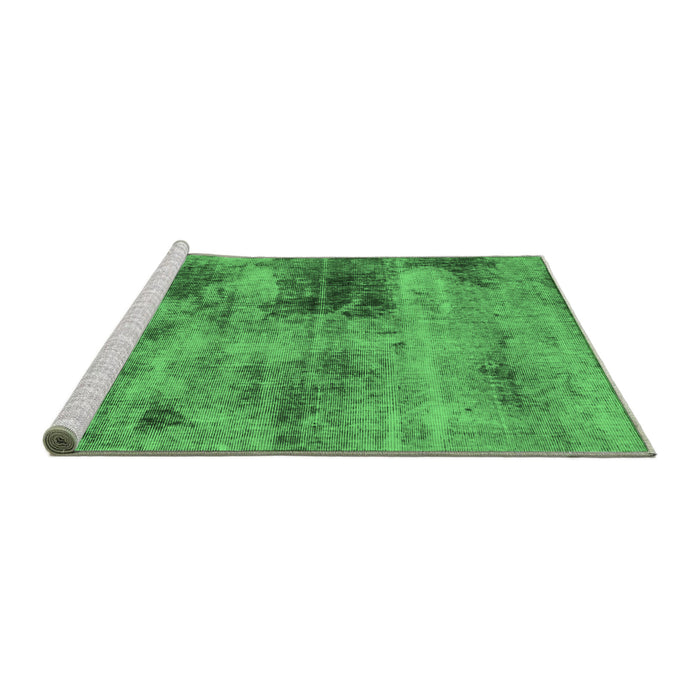 Sideview of Machine Washable Abstract Emerald Green Modern Area Rugs, wshabs929emgrn