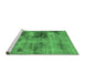 Sideview of Machine Washable Abstract Emerald Green Modern Area Rugs, wshabs929emgrn