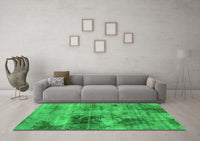 Machine Washable Abstract Green Modern Rug, wshabs929grn