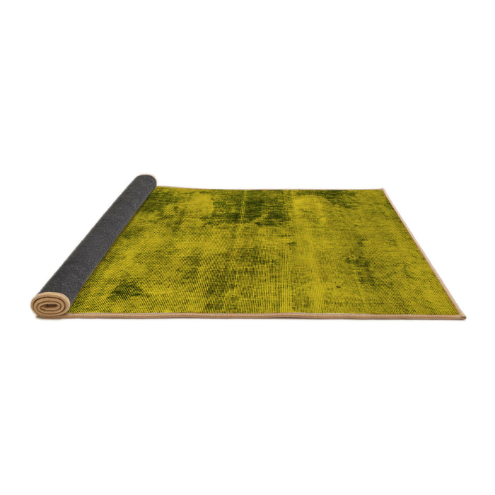 Sideview of Abstract Yellow Modern Rug, abs929yw